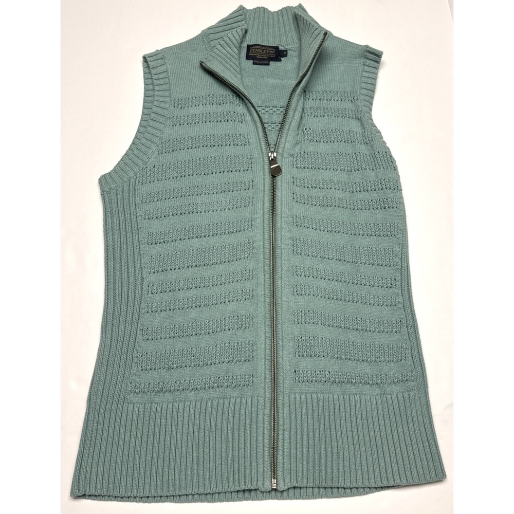 Pendleton Sweater Vest Womens Size M Sleeveless Cardigan Outdoor Cottagecore